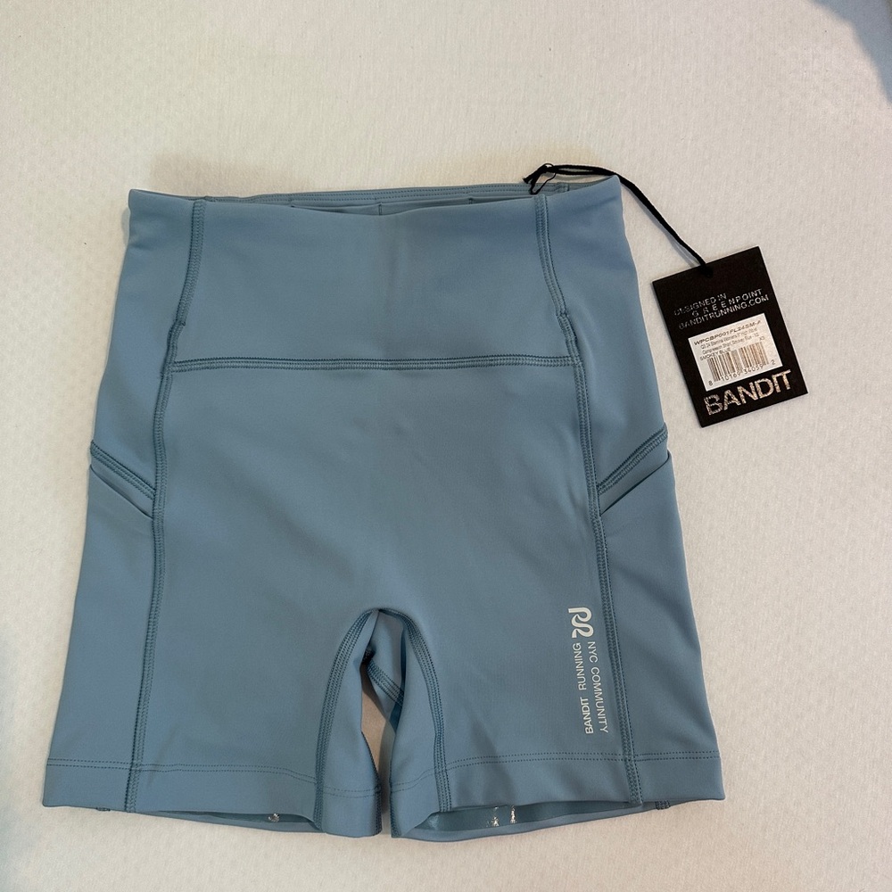 Bandit Running Stamina High Waist 5” Compression Shorts Smokey Blue color XS